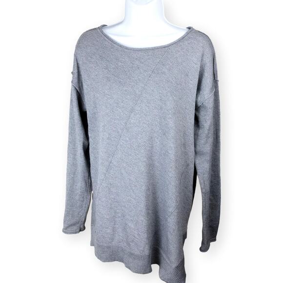 Verve Ami Light Gray Fine Knit Tunic Womens Sweater M NWOT - Picture 1 of 9